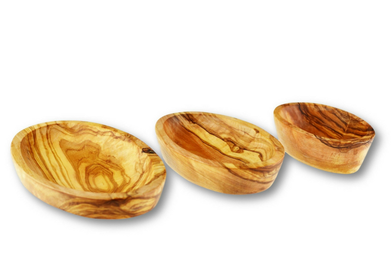 Olive Wood wooden serving oval appetizer dishes stackable set of 3 By MR OLIVEWOOD® Wholesale Manufacturer Supplier USA canada