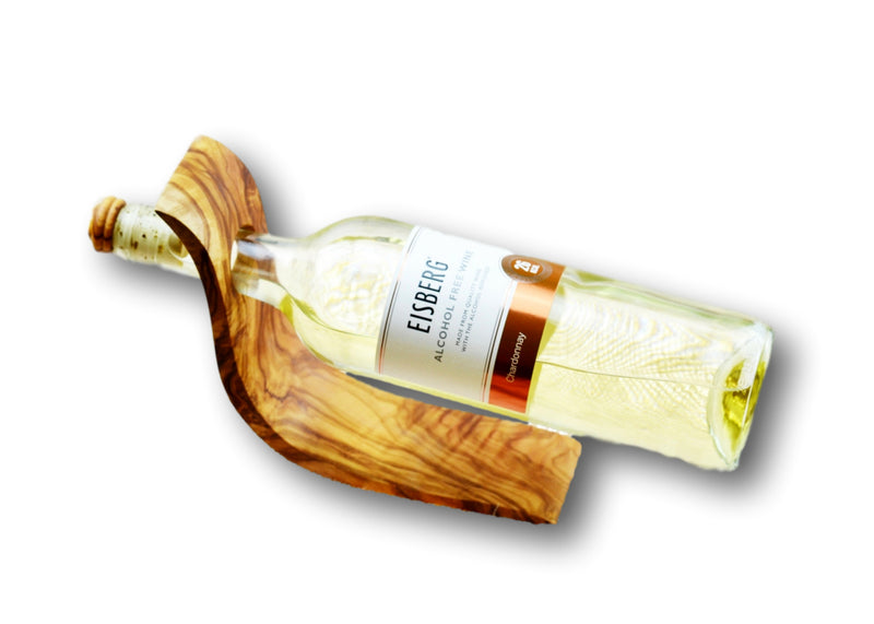 wooden olive wood Bottle Stand / Holder with bottle porte-bouteilles en bois d'olivier by MR OLIVEWOOD® wholesale manufacturer US based supplier USA Canada