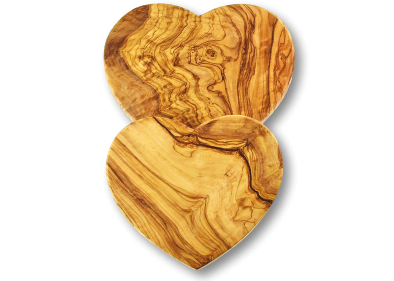 wooden olive wood chopping cutting carving cheese steak serving 2 heart boards planche en bois d'olivier by MR OLIVEWOOD® Wholesale USA Canada
