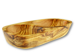 Olive Wood wooden serving appetizer dish 2 sections By MR OLIVEWOOD® Wholesale Manufacturer Supplier USA canada