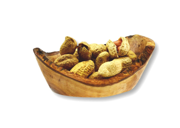 Olive Wood wooden small rustic appetizer serving dish with peanuts By MR OLIVEWOOD® Wholesale Manufacturer Supplier USA canada