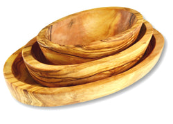 Olive Wood wooden serving oval appetizer dishes stackable set of 3 By MR OLIVEWOOD® Wholesale Manufacturer Supplier USA canada