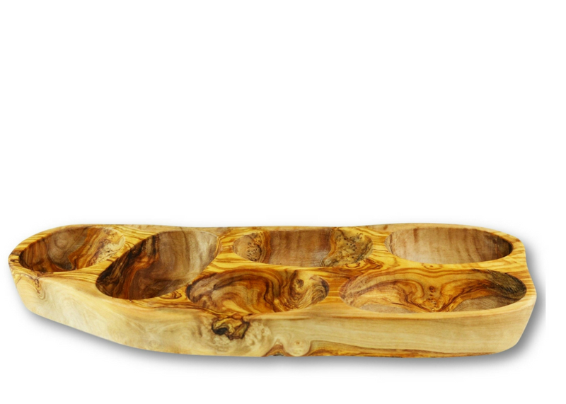 Olive Wood wooden serving appetizer dish 6 sections By MR OLIVEWOOD® Wholesale Manufacturer Supplier USA canada