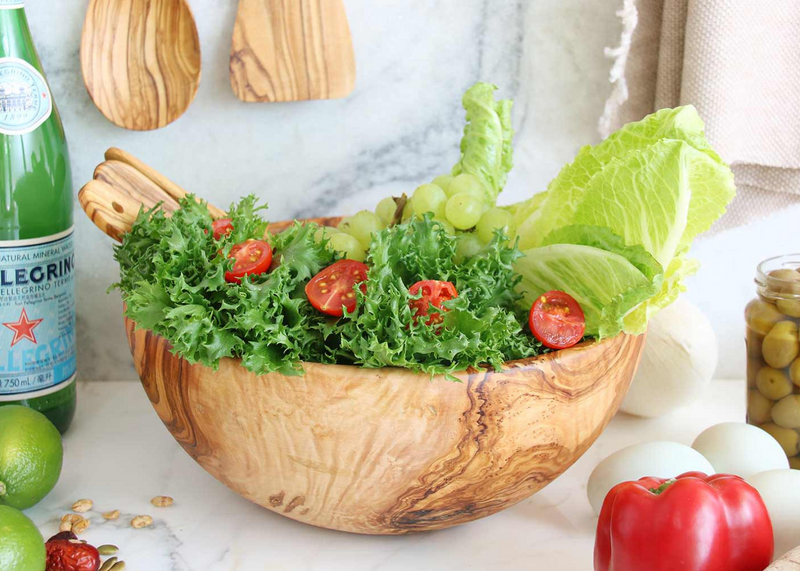 Olive Wood wooden salad bowl serving salad By MR OLIVEWOOD® Wholesale Manufacturer Supplier USA Canada