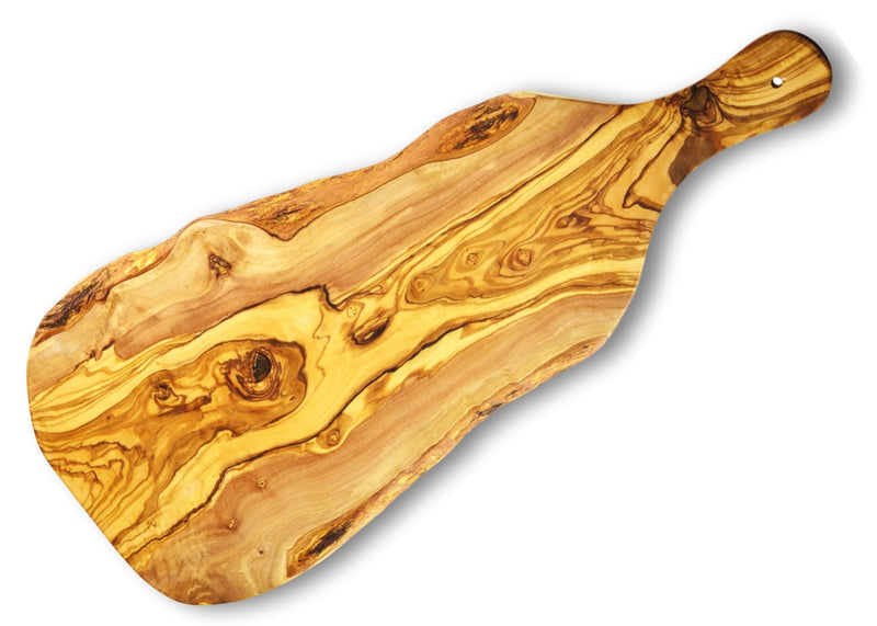 wooden olive wood chopping cutting carving cheese steak serving rustic board with paddle planche en bois d'olivier by MR OLIVEWOOD® Wholesale USA Canada