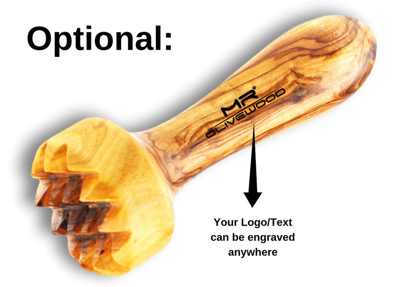 wooden Olive Wood garlic crusher squeezer meat tenderizer optional branding engraving personalized attendrisseur à viande broyeur d'ail en bois d'olivier by MR OLIVEWOOD® wholesale manufacturer US based supplier USA Canada