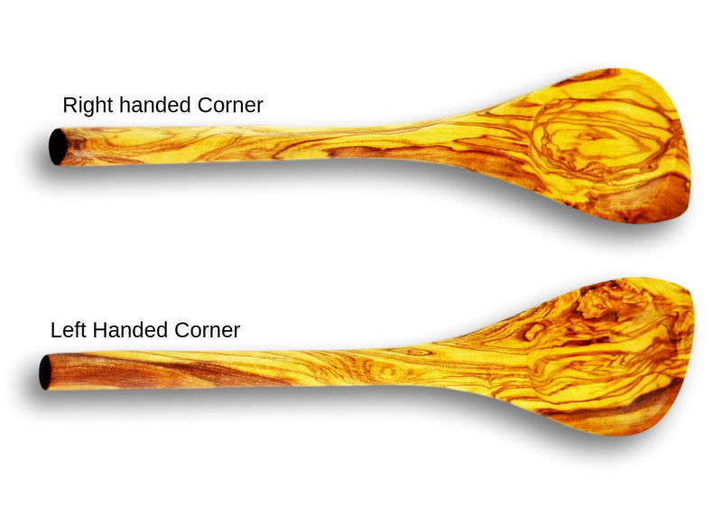 olive wood corner spoon spatula wooden corner spoon spatula left and right corner by MR OLIVEWOOD® wholesale USA & Canada