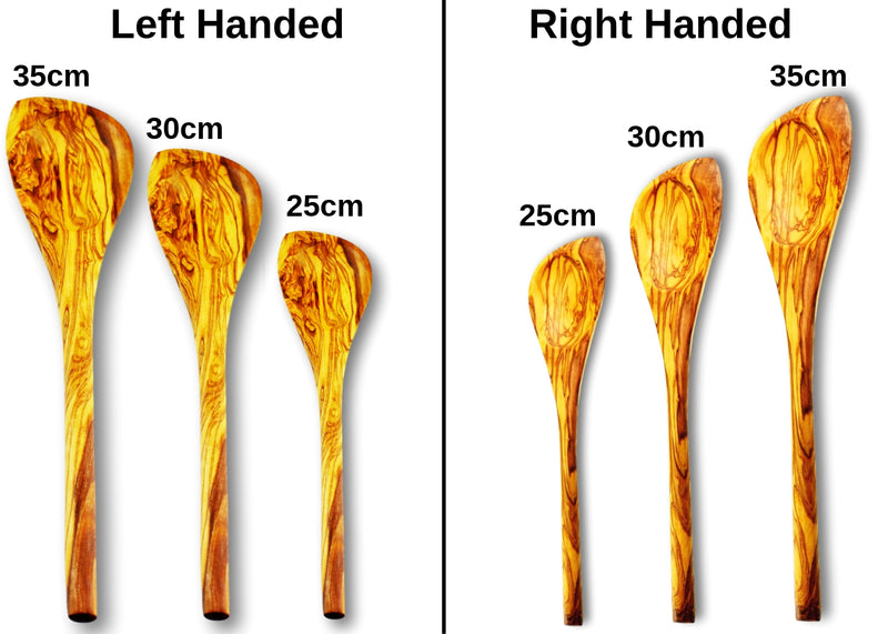 Left Handed Wood Cooking Spatulas