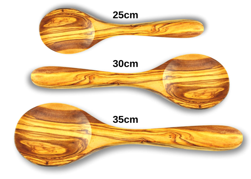 olive wood large spoon wooden spoons 3 sizes by MR OLIVEWOOD® wholesale USA & Canada