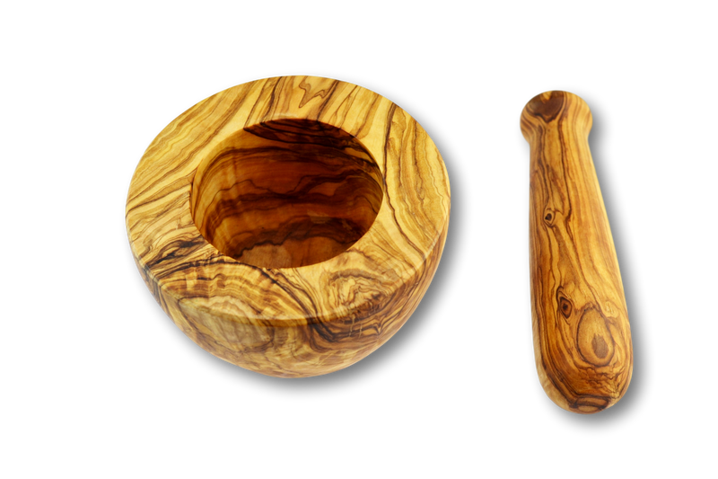 Olive Wood kitchen utensils mortar and pestle olive wood gift by MR OLIVEWOOD®