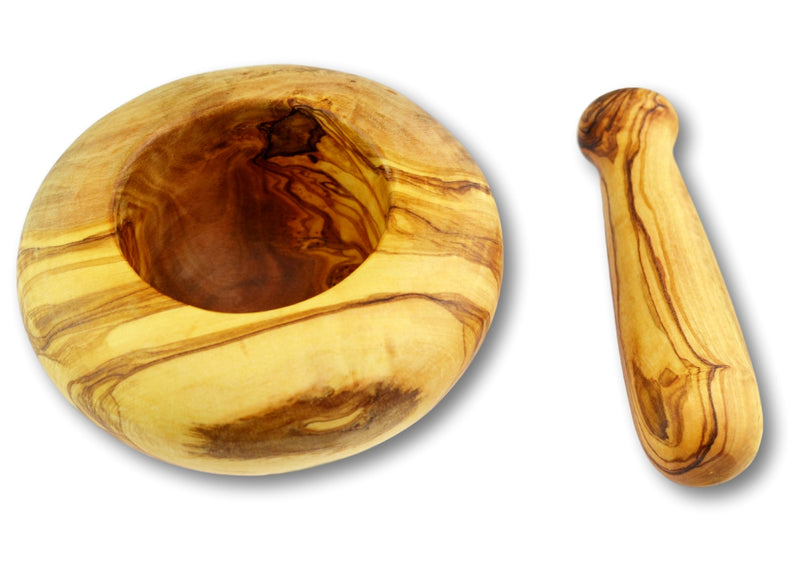 Olive Wood kitchen utensils mortar and pestle olive wood gift by MR OLIVEWOOD®