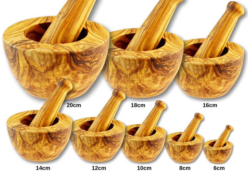 Olive Wood kitchen utensils mortar and pestle olive wood gift by MR OLIVEWOOD®