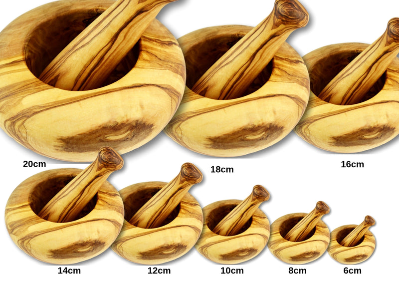 Olive Wood kitchen utensils mortar and pestle olive wood gift by MR OLIVEWOOD®