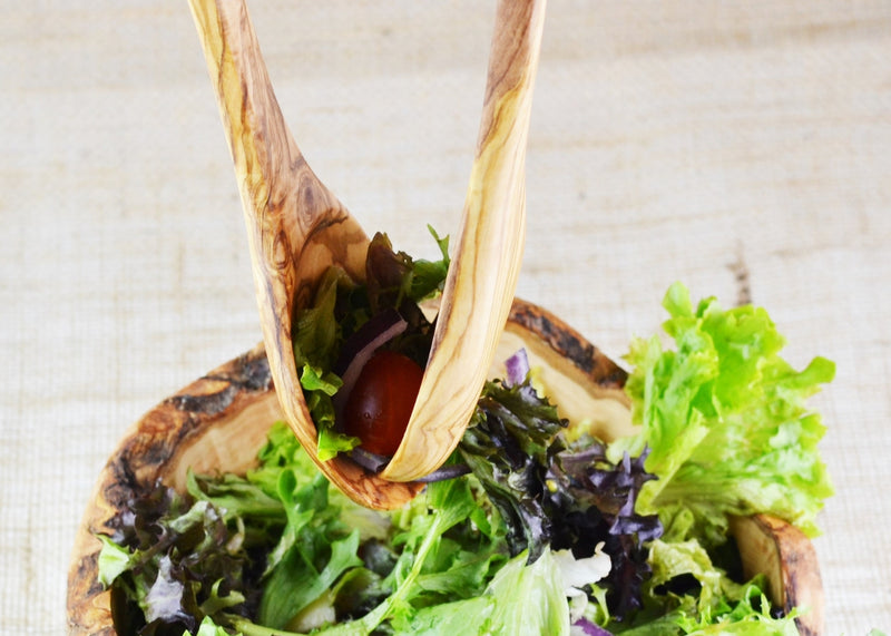 olive wood salad servers wooden salad servers and wooden salad bowl by MR OLIVEWOOD® wholesale USA & Canada