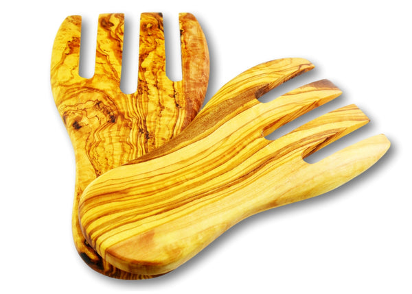 Olive Wood kitchen utensils salad serving mixing hands personalised olive wood gift present by MR OLIVEWOOD®
