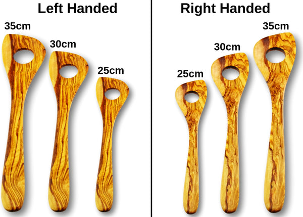 olive wood pierced corner spoon spatula wooden pierced corner spoon 3 sizes spatula by MR OLIVEWOOD® wholesale USA & Canada