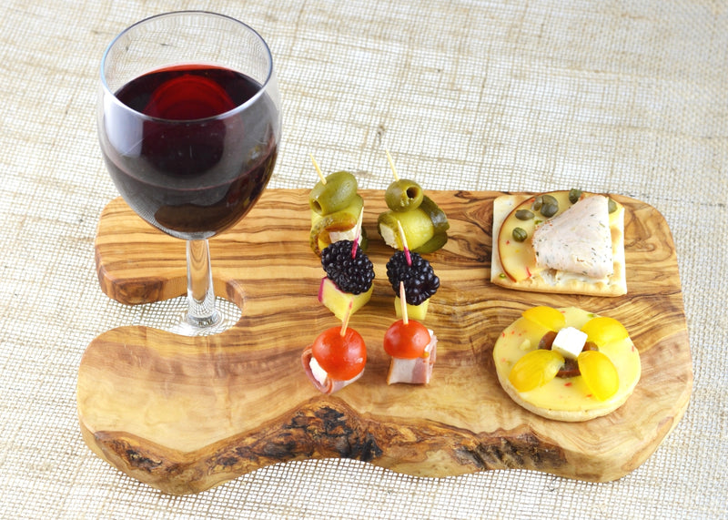 wooden olive wood chopping cutting carving cheese steak serving food glass holder rustic board planche en bois d'olivier by MR OLIVEWOOD® Wholesale USA Canada