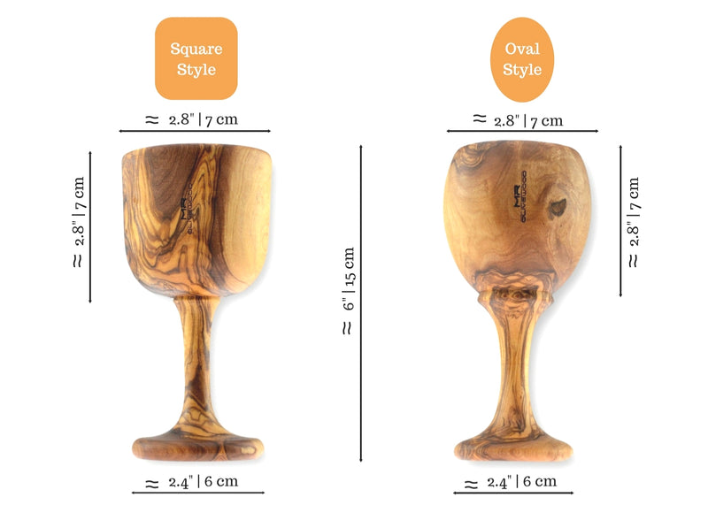 wooden olive wood Goblet / Chalice Cup 2 styles verre coupe gobelet en bois d'olivier by MR OLIVEWOOD® wholesale manufacturer US based supplier USA Canada