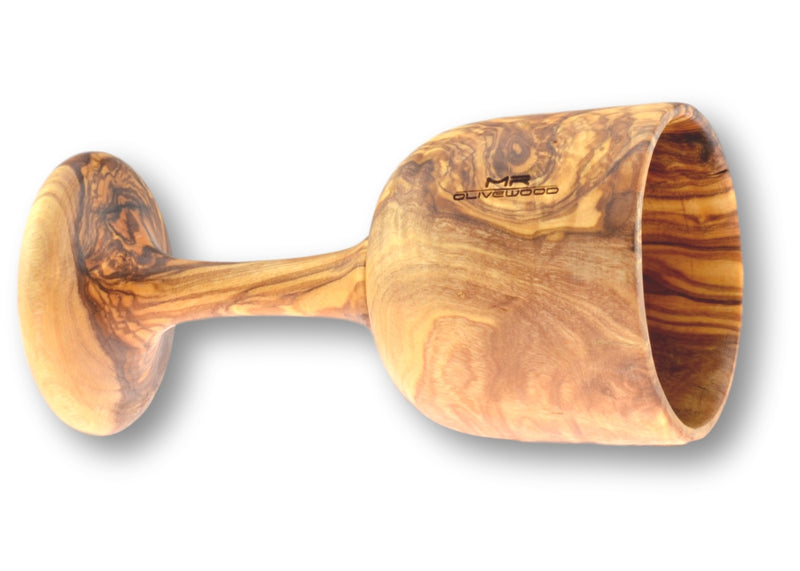wooden olive wood Goblet / Chalice Cup side vue verre coupe gobelet en bois d'olivier by MR OLIVEWOOD® wholesale manufacturer US based supplier USA Canada