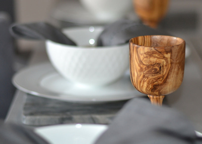 wooden olive wood Goblet / Chalice Cup tableware verre coupe gobelet en bois d'olivier by MR OLIVEWOOD® wholesale manufacturer US based supplier USA Canada