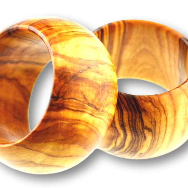 Olive wood new arrivals napkin rings