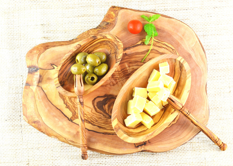 wooden olive wood Olive Pick Bites Stabber with cheese board olives and cheese Pince fourchette pour olives fromage en bois d'olivier by MR OLIVEWOOD® wholesale manufacturer US based supplier USA Canada
