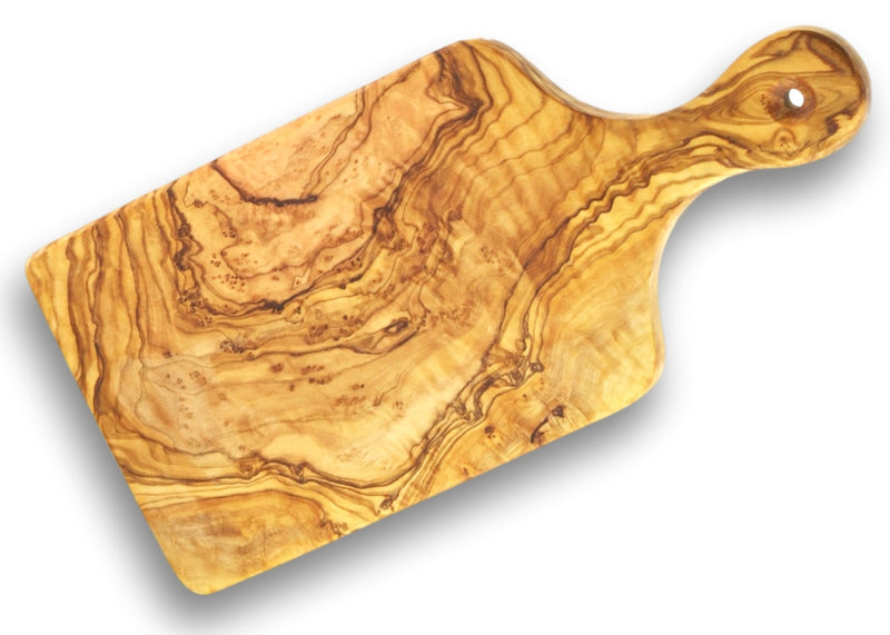 wooden olive wood chopping carving cheese steak serving board with paddle planche en bois d'olivier by MR OLIVEWOOD® Wholesale USA Canada
