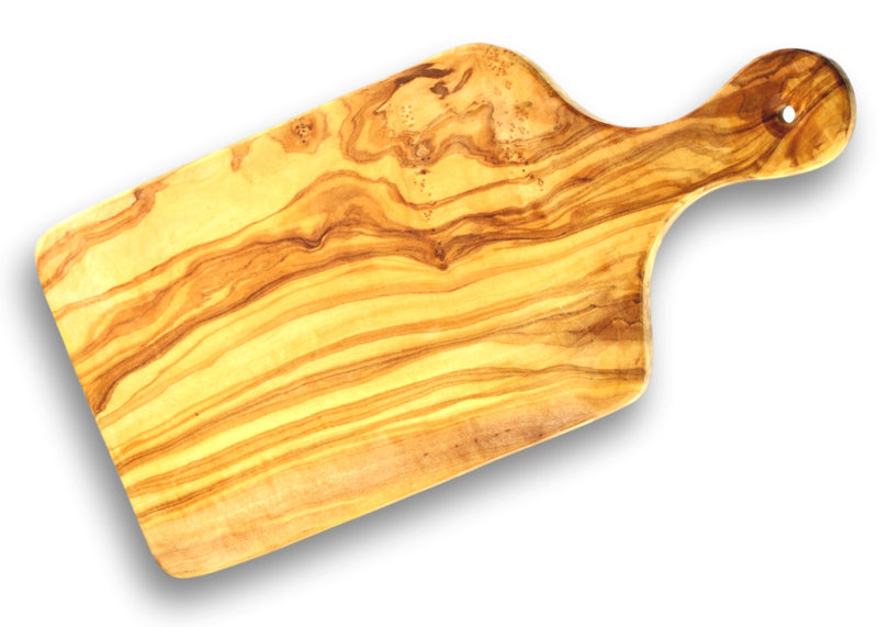 wooden olive wood chopping cutting cheese steak serving board with paddle planche en bois d'olivier by MR OLIVEWOOD® Wholesale USA Canada