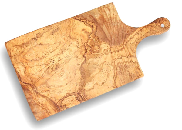 wooden olive wood chopping cutting carving cheese steak serving board with paddle planche en bois d'olivier by MR OLIVEWOOD® Wholesale USA Canada