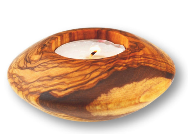 wooden olive wood round candle holder porte-bougie en bois d'olivier by MR OLIVEWOOD® wholesale manufacturer US based supplier USA Canada