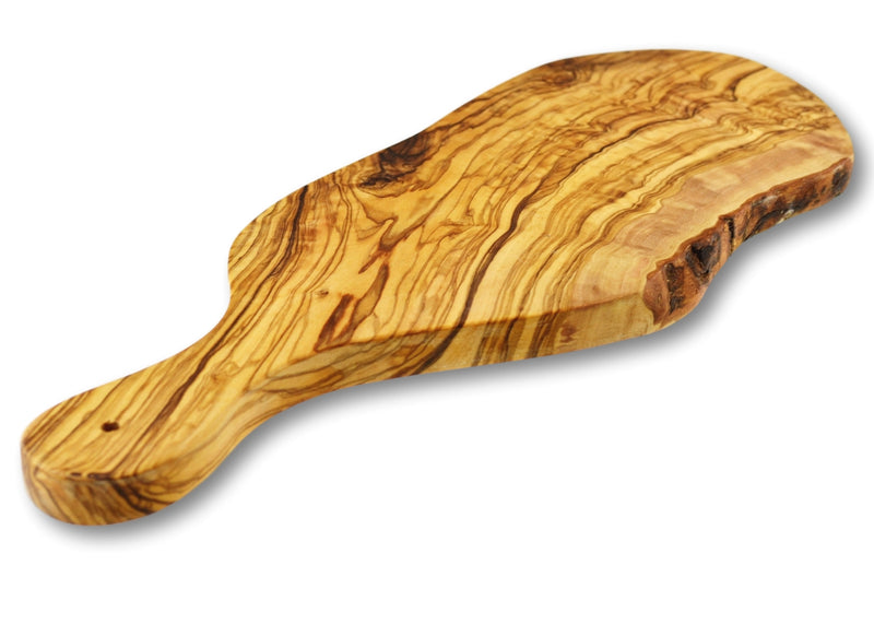 wooden olive wood  cutting carving cheese serving rustic board with paddle planche en bois d'olivier by MR OLIVEWOOD® Wholesale USA Canada