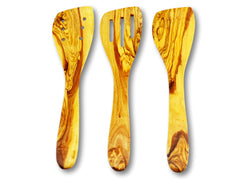 wooden olive wood set of 3 cooking spatula cuillère de cuisson spatule en bois d'olivier by MR OLIVEWOOD® wholesale manufacturer US based supplier USA Canada