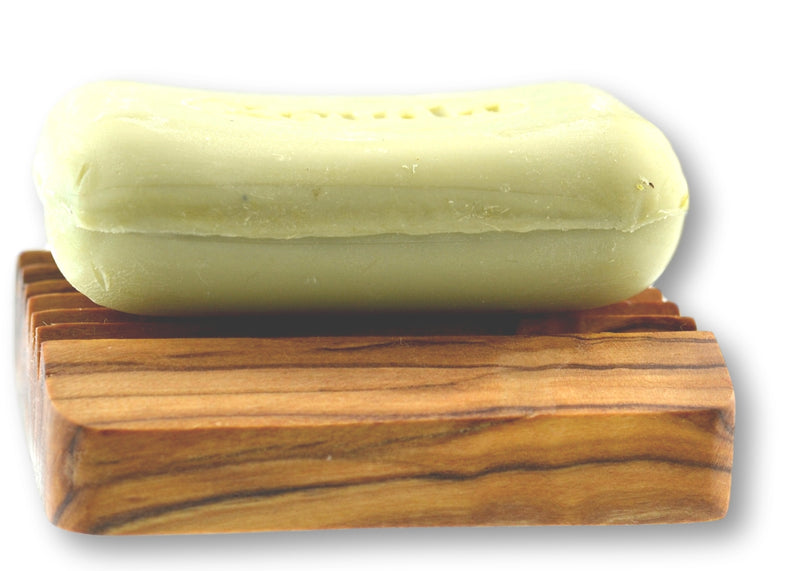 wooden olive wood soap with green soap dish porte savon en bois d'olivier by MR OLIVEWOOD® wholesale manufacturer US based supplier USA Canada